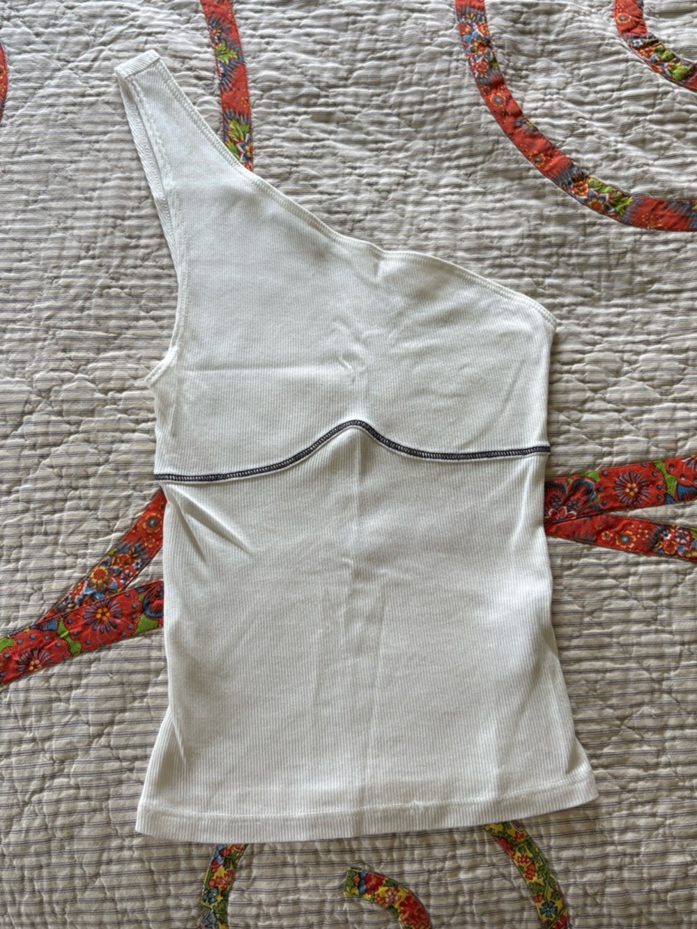 Reformation Ciara One Shoulder Ribbed Top - Picture 3 of 7